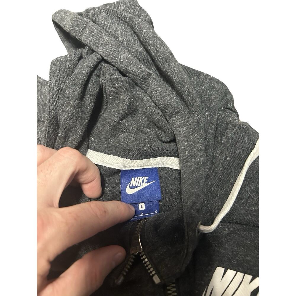 Nike Women’s Large Full Zip Hoodie Gray Just Do It Sweatshirt - Picture 6 of 6